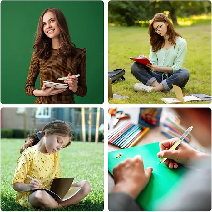 5 Count Pastel Gel Ink Pen Set,Cute Note Taking 0.5mm Fine Point Retractable 5 Count Black Ink Pens for Writing, Journaling, School, Office (Light Green)