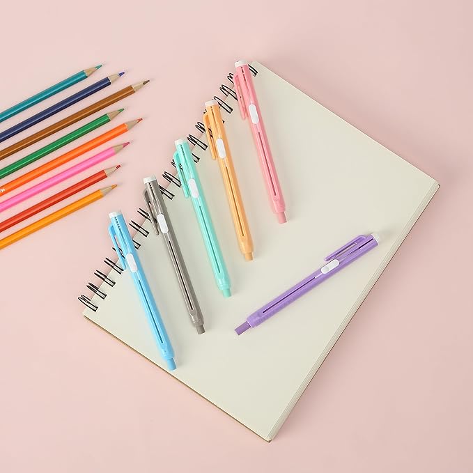 Mr. Pen- Retractable Mechanical Eraser Pen, Pack of 6, Pastel Colored Barrels with Colored Erasers, Pencil Eraser for Pencils, Retractable Eraser Pen, Eraser for Artists, Eraser for Pens