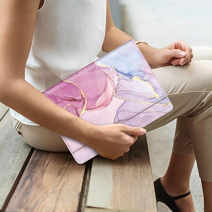 Fintie Sleeve Case for 12.4 Inch Microsoft Surface Laptop Go 3/2/1 (Model: 2013/1943), Premium PU Leather Protective Folio Book Cover with Large Pocket (Dreamy Marble)