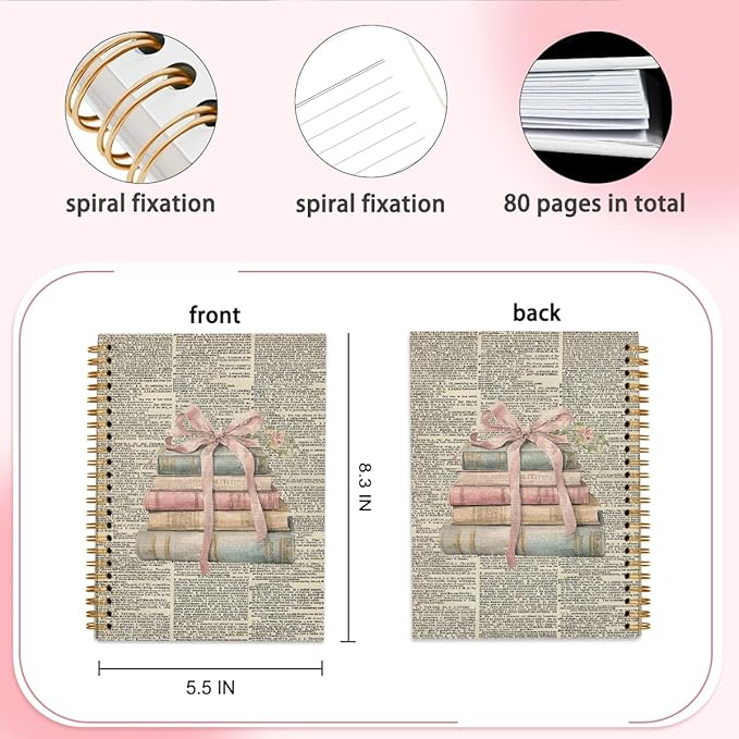 Book Club Journal Notebook, Cute Book Club Gifts for Women, Christmas Book Lover Gifts for Women, Journal Motivational Gifts for Teacher Book Club Librarian Bookish 5.5x8.3