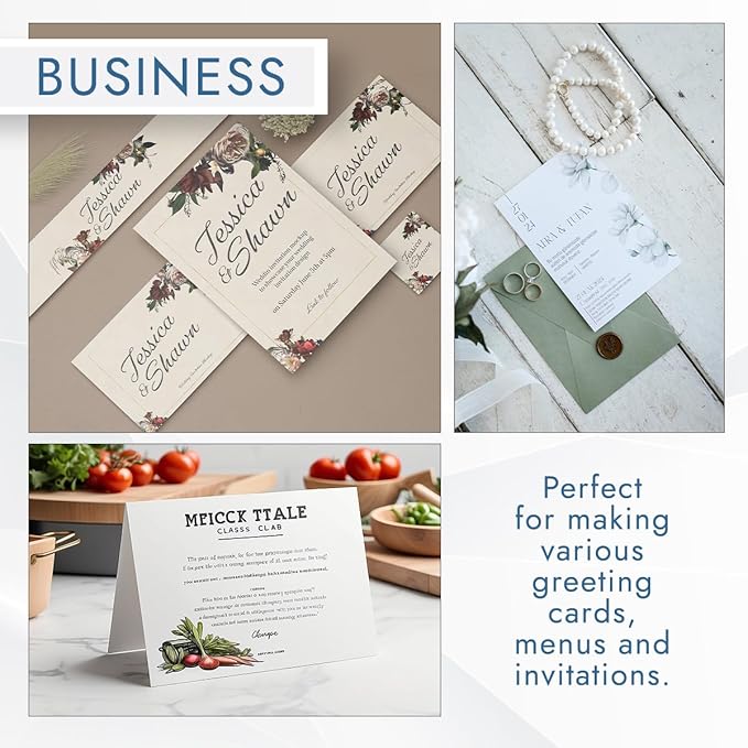 MOS Legal Cardstock Paper – 8.5” x 14”, 250 GSM, 110 Sheets – Heavyweight White for Certificates, Menus, Legal Documents & Crafts – Smooth Finish, Printer-Friendly