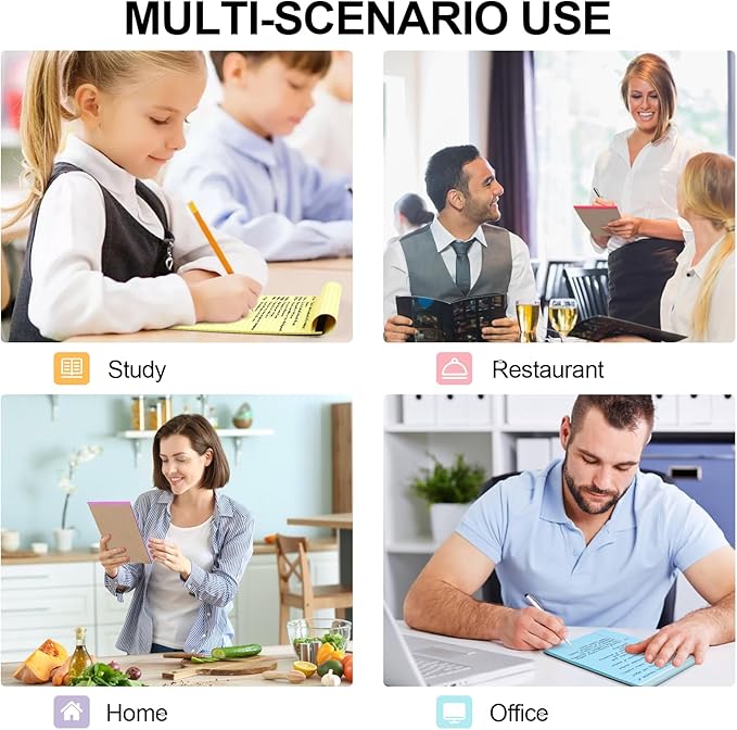 Utron 6 PCS Small Legal Pads 5x8 Colorful, Narrow Ruled Small Note Pads 5x8, Micro Perforated Writing Pad, College Ruled Legal Notepads 5x8 for Study, Office, To-Do Lists(30 Sheets/Small Notepad)