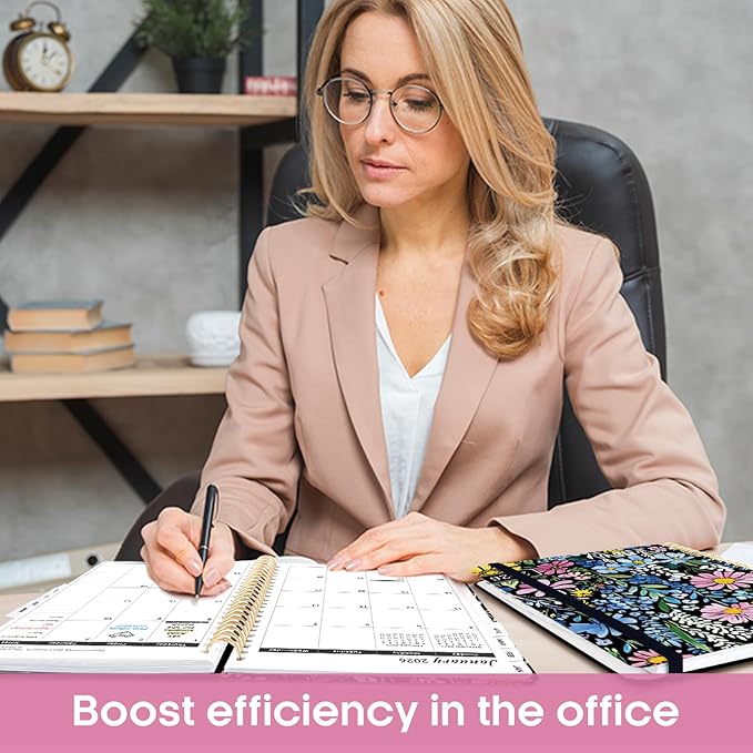 2026 Planner, Aesthetic Weekly and Monthly Planner for Women, Jan 2026 to Dec 2026, Hardcover 2026 Calendar Book with Monthly Tabs, Inner Pocket, Perfect for Office Home School - A4 (8.5" x 11"), Painted Garden