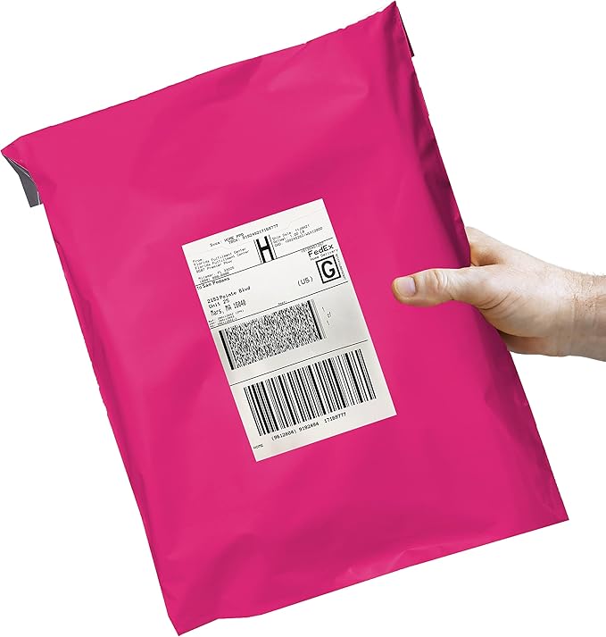 Colored Poly Mailers Pack of: Be creative with your packaging with Colored mailers (Pink, 10" x 13" pack of 500)