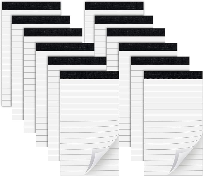12 Pack Note Pads Refills 3 x 5 Inch Memo Pads Writing Pads, Pocket White Small Notepads Scratch Pads Mini Notebook with 30 Sheets Lined Paper in Each Pad