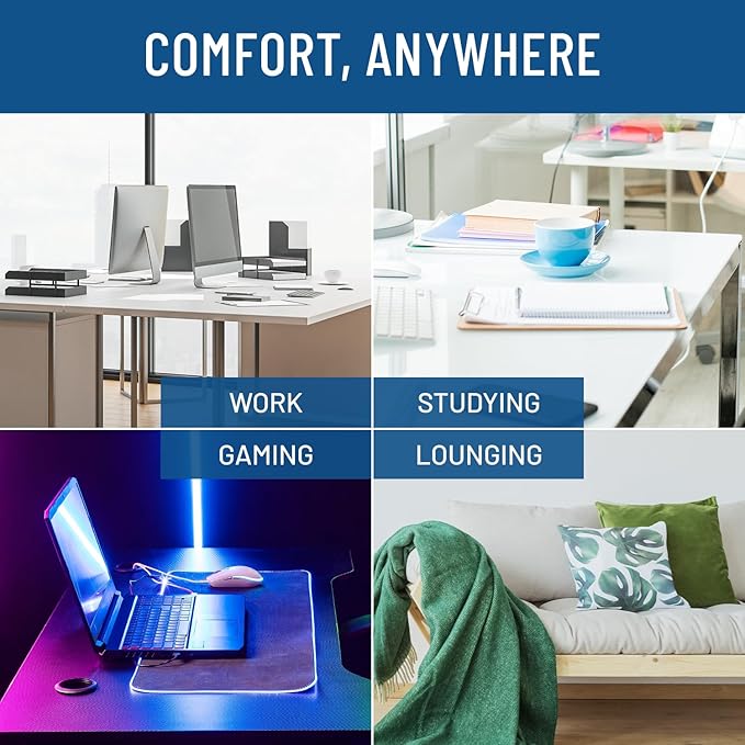 Everlasting Comfort Foot Rest for Under Desk at Work with Pressure Point Nodes - Memory Foam Office Foot Stool & Under Desk Footrest Leg Elevation Pillow for Gaming & Home Office, Supports Posture