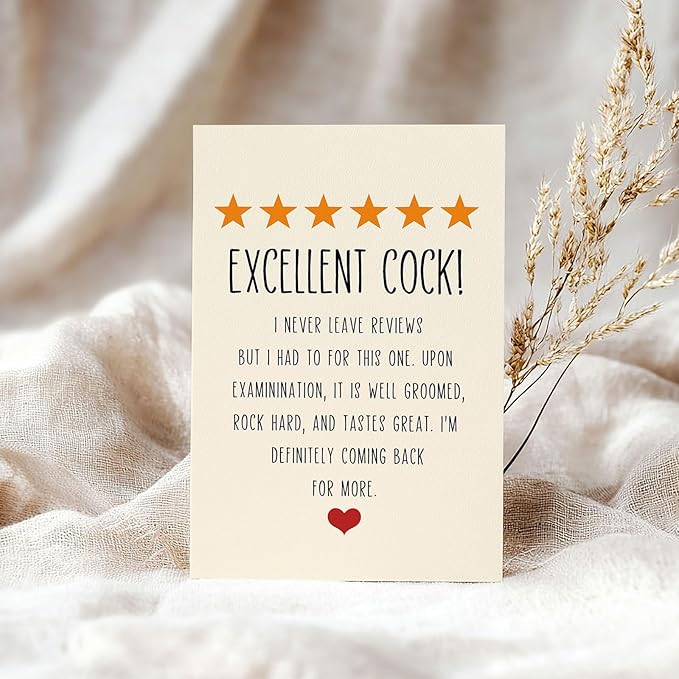 Funny Birthday Card for Husband from Wife, Humor 5-Star Greeting Card for Men, Birthday Gift for Him, Unique Birthday Decorations & Gifts for Men, Valentines Day Cards