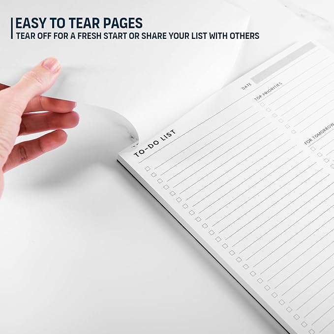 To Do List Notepad: With Multiple Functional Sections - Large Size 8.5x11" 52 Sheets - Tear Off Daily Planner Notebook - Task CheckList Organizer Agenda Pad for Work - Note, Plans, Goals, Grocery, and
