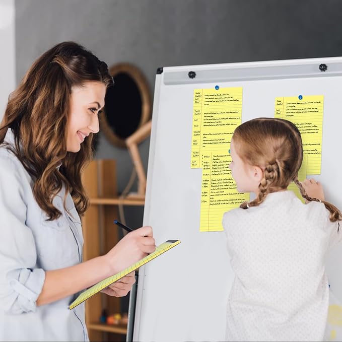 Utron 6 PCS Small Legal Pads 5x8 Yellow, Narrow Ruled Small Note Pads 5x8, Micro Perforated Writing Pad, College Ruled Legal Notepads 5x8 for Study, Office, To-Do Lists(30 Sheets/Small Notepad)