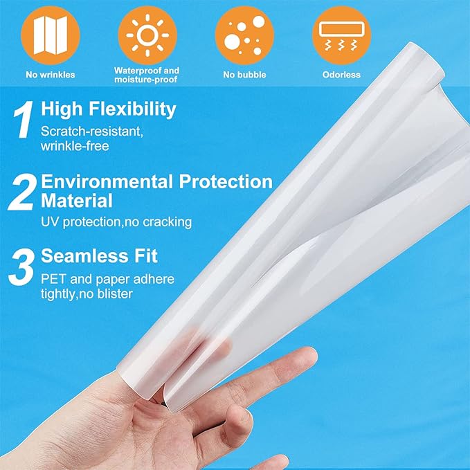 RyhamPaper Thermal Laminating Pouches, Laminating Sheets 9 x 11.5 Inches Letter Size 3 mil, 100 Pack Laminator Sheets for Sealed Document, Cards, Clear Laminated Finish, Round Corner, Waterproof