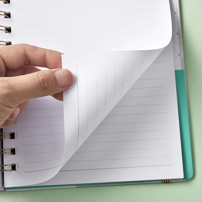 Ruled Notebook/Journal - Journal for Wemon, 8.5" X 6.4", College Ruled Spiral Notebook/Journal, Banded with Waterproof Hardcover, Exquisite Inner Pocket for School, Office & Home
