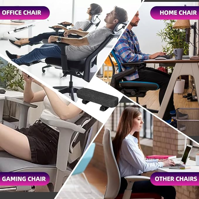 Memory Foam Office Chair Armrest Pads, Comfy Desk Chair Arm Rest Cover for Elbows and Forearms Pressure Relief(Set of 2)