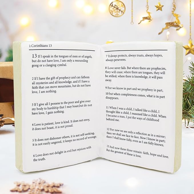 Bible Pillow Book Plush That Opens Christian Holy Bible Stuff Religious Party Favors Gifts for Kids for Christening Easter