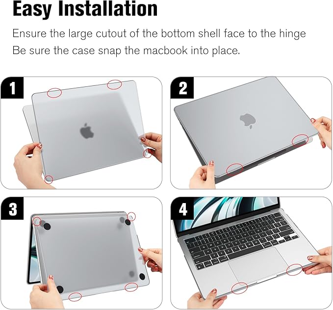 Fintie Case for MacBook Air 13.6 Inch A3113 A2681 (2022 2023 2024 Release) - Snap On Hard Shell Cover for MacBook Air 13.6" M2 M3 Chip with Liquid Retina Display and Touch ID (Frost Gray)