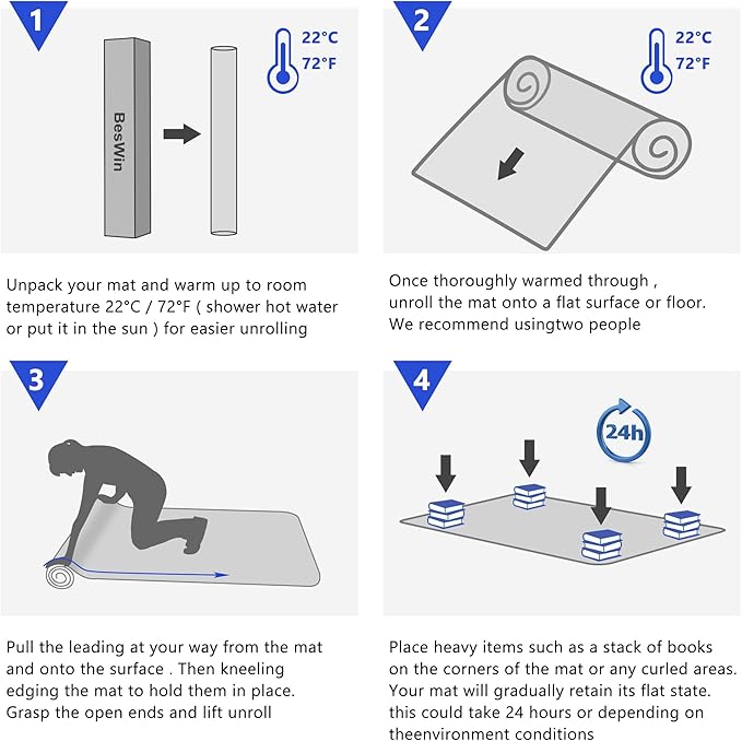 BesWin Office Chair Mat for Hard Floors, Fully Clear Desk Floor Mat for Rolling Chairs, 2mm Heavy Duty Floor Protector Mat for Home Office, Easy Glide, Flat Without Curling (36"Ă47" with Lip)