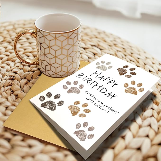 Chenive Funny Birthday Card for Dog Lovers - Cute & Happy Birthday Card for Dog Owners