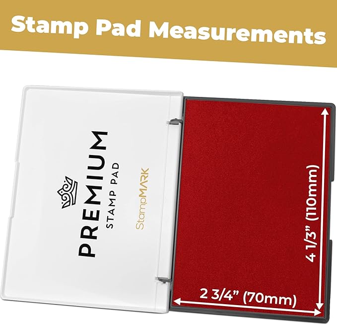 Premium Stamp Pad Medium Size 3" x 4" - for Traditional Rubber Stamps - Felt Pad Red Color