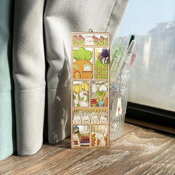 Metal Cat Bookmarks with Gift Box, Cat Pendent Book Markers for Book Lovers Bestfriend Cute Birthday Gifts Appreciation Gifts Mothers Day Teacher Student Gifts (Rabbit)