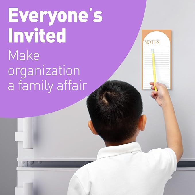 Sweetzer & Orange S&O Magnetic Notepads for Refrigerator 4 Pack, Sticky notes for Fridge Sets - Sticky Journals for Freezer - Magnetized memo sheets for cooler - 3.5” x 7”, 45 Pages