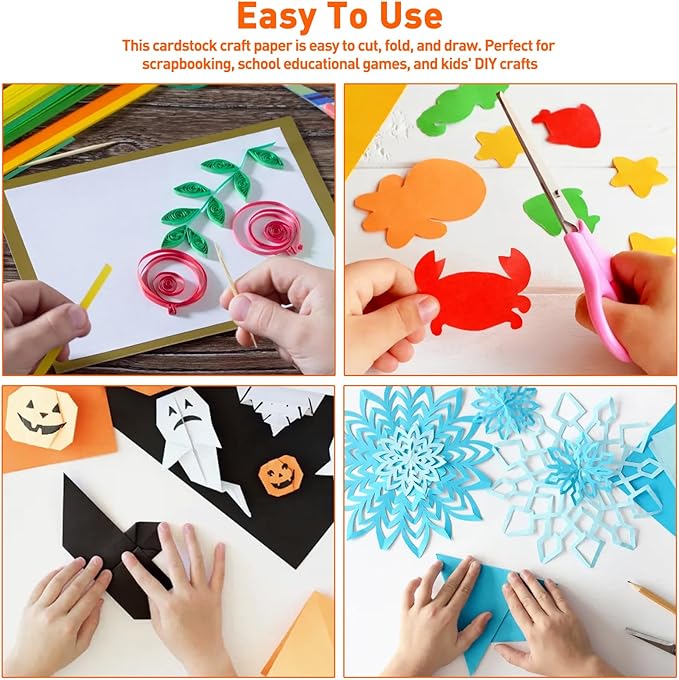 8.5" X 11" Colored Cardstock Bulk 300 Sheets 30 Assorted Colors Construction Paper Card Stock Printer Paper for DIY Crafts, Cricut Card Making, Party Decor, Kids School Supplies, 180 GSM