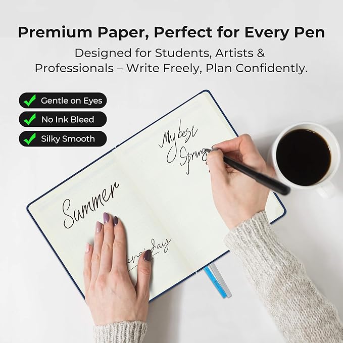 Weekly Monthly 2026 Planner (Jan.26-Dec.26),6.5"x3.75",12 Months Agenda Plan with Month Tabs & Pocket,Expenses/Note Pages, Appointment Book Calendar with Hardcover Vegan Leather Cover,Blue