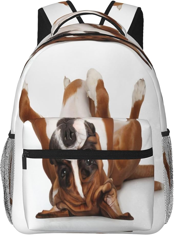 Boxer Dog Backpack Cut Dog Travel Laptop Backpacks Ruckasck Book Bags School Bag for Boys Girls Kids Childrens Teenager Men Women