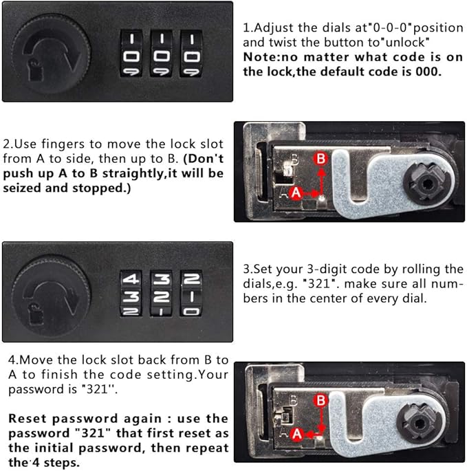 KYODOLED Large Cash Box with Combination Lock,Safe Metal Box for Money, Storage Lock Box with Money Tray,9.84"x 7.87"x 3.54" Blue Large