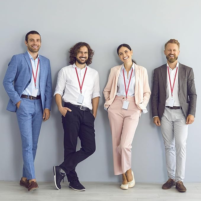 10 Pack Lanyards for ID Badges, Cruise Ship Cards, Keys, Keychain, Long-lasting Neck lanyard Strap with Clasp, Cruise Badge Key Lanyards for Men, Women, Teachers, Kids (Red)