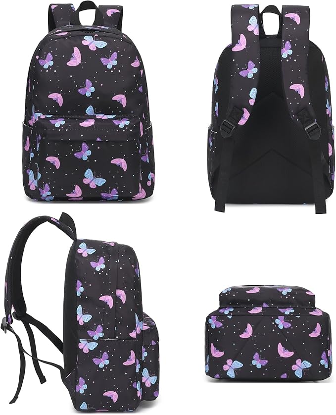 Butterfly School Backpack for Teens Girls, Womens College Bookbags Laptop Backpacks