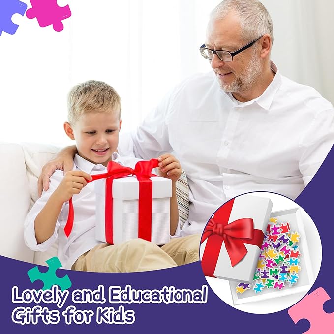 CJiangpo 60Pcs Puzzle Mini Eraser for Kids Bulk - Cute Puzzle Pieces Pencil Rubber Eraser Novelty 3D Desk Rubbers Birthday Party Favors Filler Kids Back to School Classroom Prizes Gifts