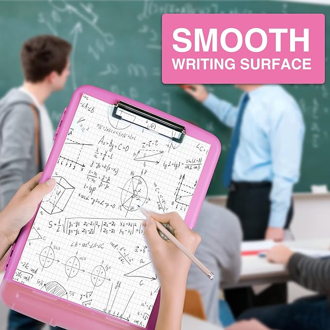 Sooez Clipboard with Storage, High Capacity Nursing Clipboards with Pen Holder, Heavy Duty Plastic Storage Clipboard with Low Profile Clip, Clipboard Folder, Teacher Must Haves, Office Supplies
