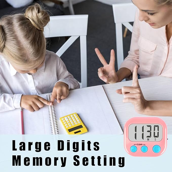 Classroom Timers for Teachers Kids Large Magnetic Digital Timer 24 Pack-Blue Pink
