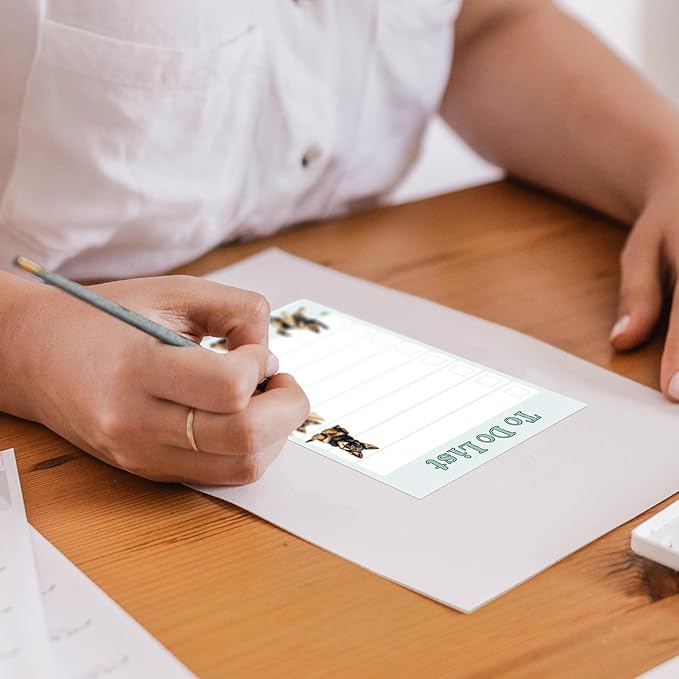 German Shepherd Sticky Notepad to Do List | Kawaii Dog Lover Gifts for Women | Office School Supply Sticky Notes 4"x6" 50 Pages