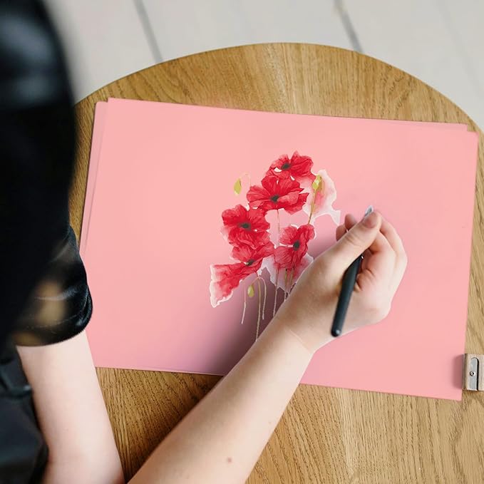 100 Sheets Pink Cardstock 8.5 x 11 65lb Paper, Goefun Pink Card Stock Printer Paper for Arts & Crafts, Presentations, Stationary Printing