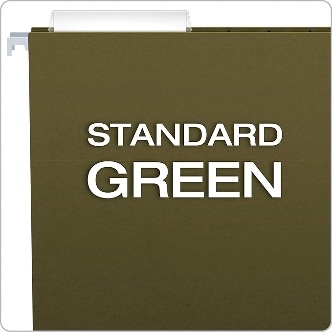 Pendaflex File Folders, Letter Size, 8-1/2" x 11", Classic Manila & Recycled Hanging Folders, Legal Size, Standard Green, 1/3 Cut, 25/BX (81621)