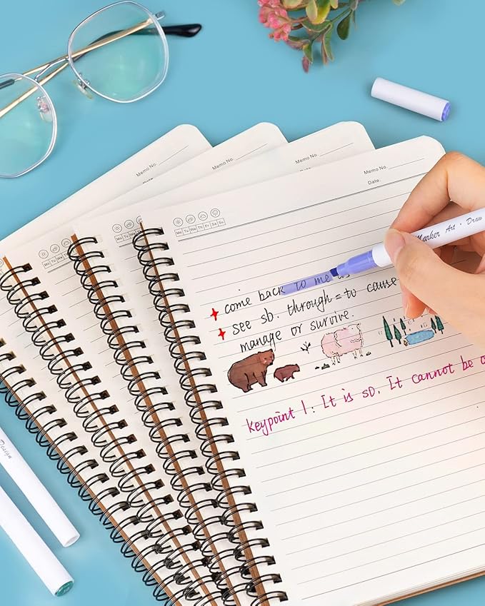 Spiral Notebooks A5 Lined 20Pcs College Ruled Journals for Work, School and Travel, Good for Students and Office 120 Pages/60 Sheets