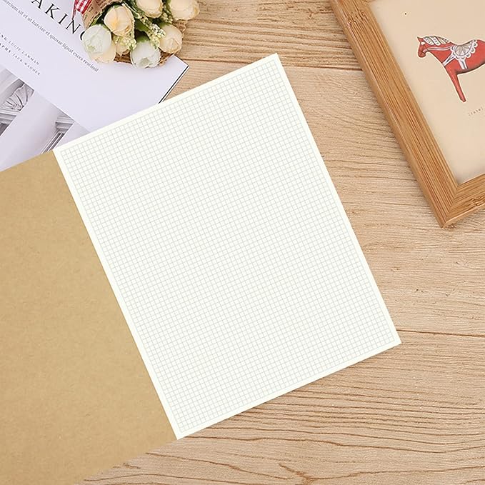 12 Pack 8.5x11 inch Large Graph Paper Notebook Journals Bulk, Square Grid Paper Notebook for Travelers, College Students, Office - Subject Notebooks 60 Square Grid Pages/30 Sheets