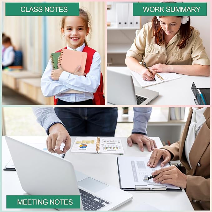 Utron 3 PCS Small Spiral Notebook 5x7, Notebooks for Note Taking, Morandi Spiral Journal Notebook, Work Notebook Small Notebooks 5x7 with Strap, Cute Notebooks for Women 70 Sheets/Note Books