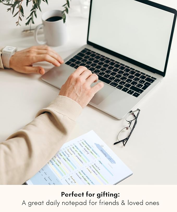 Daily To Do List Notepad – Daily Planner Undated, Daily Work Planner and Productivity Planner – 50-Pg To Do List Notebook for Work, Daily To Do Planner Pad – 8.3”x 5.8” Daily Planner Notepad