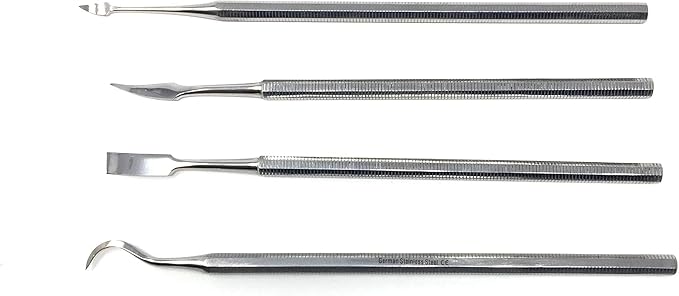 CYNAMED 4 Pc Stainless Steel Spatula Wax & Clay Sculpting Tool Set - Unique Set of 4