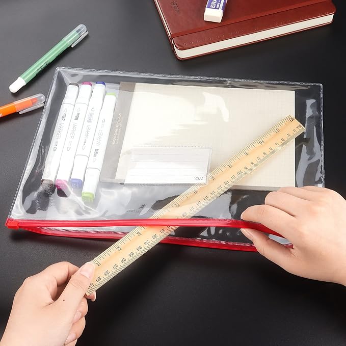 Tamaki 10 Pack Plastic Envelope Poly Zip Envelop Plastic Envelopes Files Zipper Folders, A4 Size, Letter Size, for School Office Supplies, 10 Color (13x9.5)