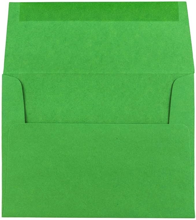 JAM PAPER A2 Colored Invitation Envelopes - 4 3/8 x 5 3/4 - Green Recycled - Bulk 250/Box