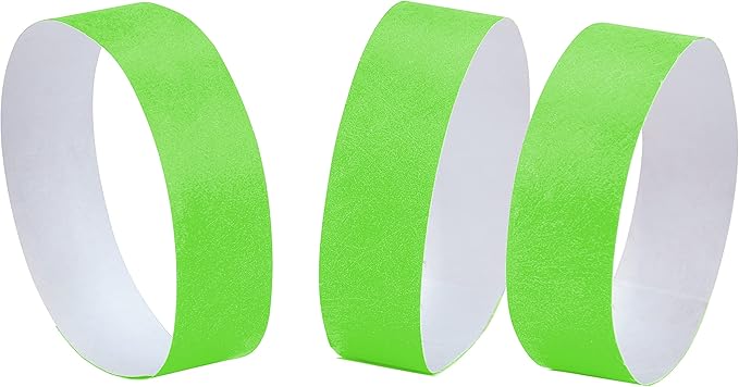 100 Pcs Wristbands, 1-100 Consecutive Numbers Waterproof Tearproof and Printable Wrist Straps Admission Bracelets Tickets (Neon Green)
