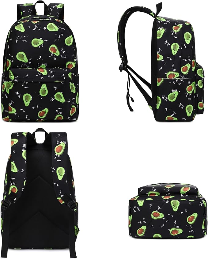 Avocado School Backpack for Teens Girls, Womens College Bookbags Kids School Bags Laptop Backpacks