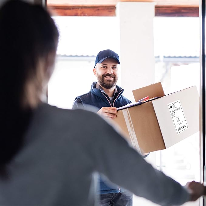 4 Rolls 4" x 6" Direct Thermal Shipping Label Compatible for Zebra 2844 ZP-450 ZP-500 ZP-505 Printers, Permanent Adhesive, Perforated Postage Label Paper - 450 Labels/Roll, 1" Core