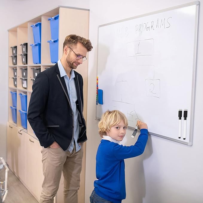 IHPUKIDI Magnetic Dry Erase Markers Fine Point Tip, 24-Pack Whiteboard Markers Dry Erase Marker with Eraser Cap, Low Odor Whiteboard Markers, Thin Dry Erase Markers for Kids Teachers