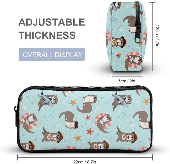 3PCS 17" Otter Backpack, Shoulders Backpack with Insulated Lunch Bag Durable Otter Laptop Bag Daypack with Multiple Pockets (Otter)