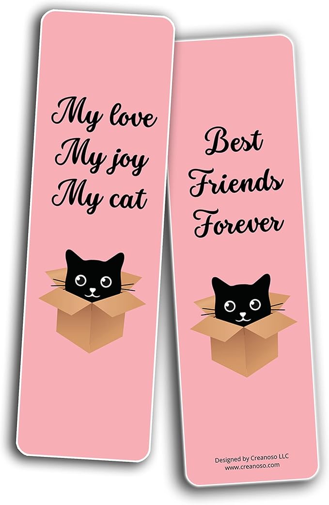 Creanoso Cats Make My Life Complete Bookmarks (5-Sets X 6 Cards) – Daily Inspirational Card Set – Interesting Book Page Clippers – Great Gifts for Adults and Professionals