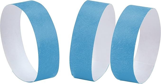 100 Pcs Wristbands, 1-100 Consecutive Numbers Waterproof Tearproof and Printable Wrist Straps Admission Bracelets Tickets (Blue)