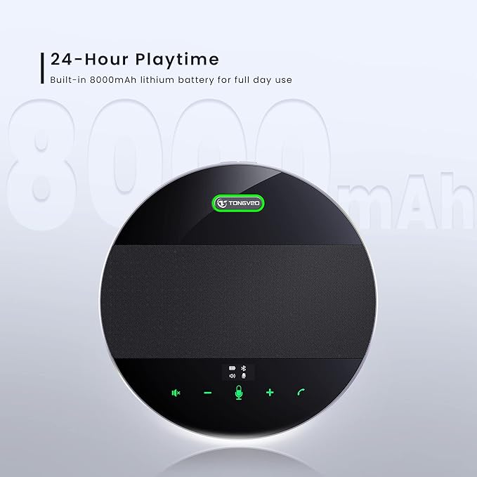 Bluetooth Conference Speaker and Microphone, Wireless Lound Speakerphone Portable for Car and Computer Home Office, Two Way Voice Clear, Compatible with Zoom, Teams, Skype